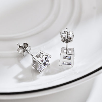[Joyas Regalia] Pendientes de boda de corte princesa radiante de 1,0 quilates