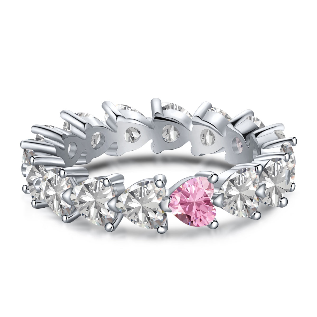 [Joyería Regalia] Anillo de enamorados con corte de corazón, radiante y romántico, de 0,25 quilates
