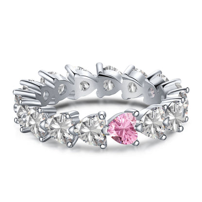 [Joyería Regalia] Anillo de enamorados con corte de corazón, radiante y romántico, de 0,25 quilates