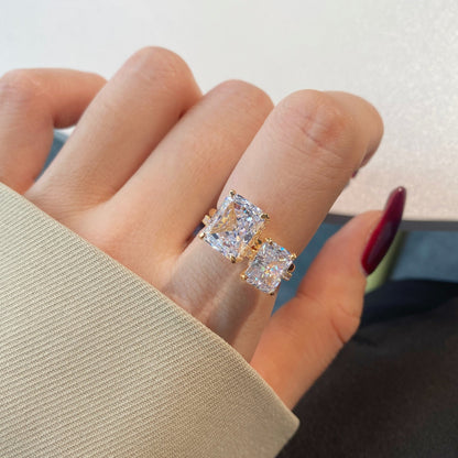 [Joyas Regalia] Anillo de banquete de 4,0 quilates con corte radiante y ornamentado