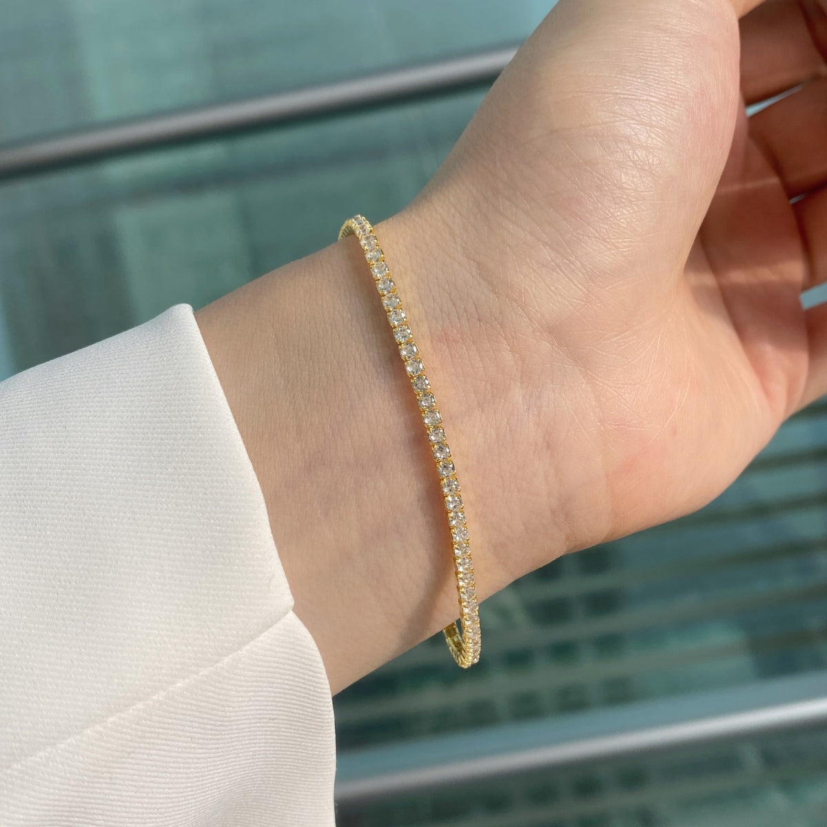 [Joyas Regalia] Pulsera de fiesta con corte redondo, radiante y colorida
