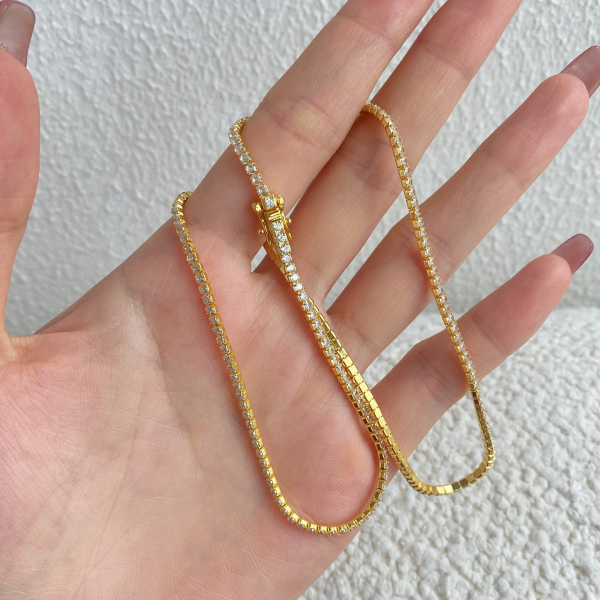 [Bijoux Regalia] Collier tennis délicat de forme ronde