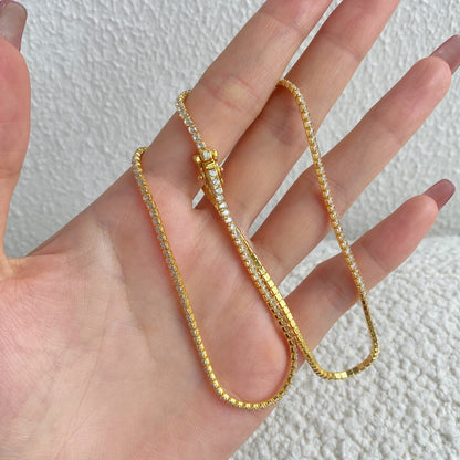 [Bijoux Regalia] Collier tennis délicat de forme ronde