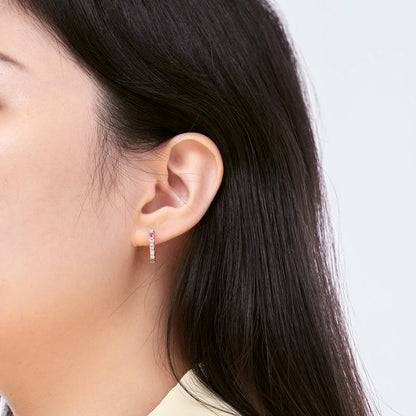 [Joyas Regalia] Pendientes de corte redondo de colores radiantes