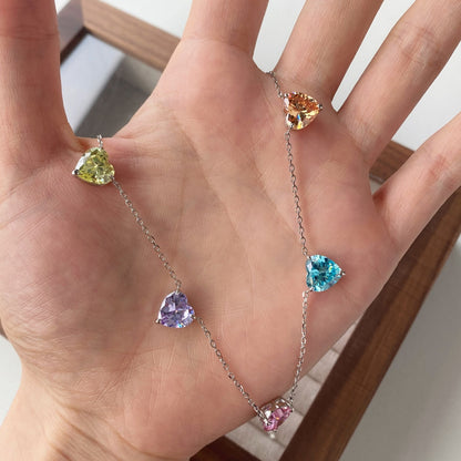 [Bijoux Regalia] Collier scintillant en forme de cœur coloré