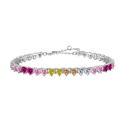 [Bijoux Regalia] Bracelet d'amoureux luxueux et coloré en forme de cœur romantique