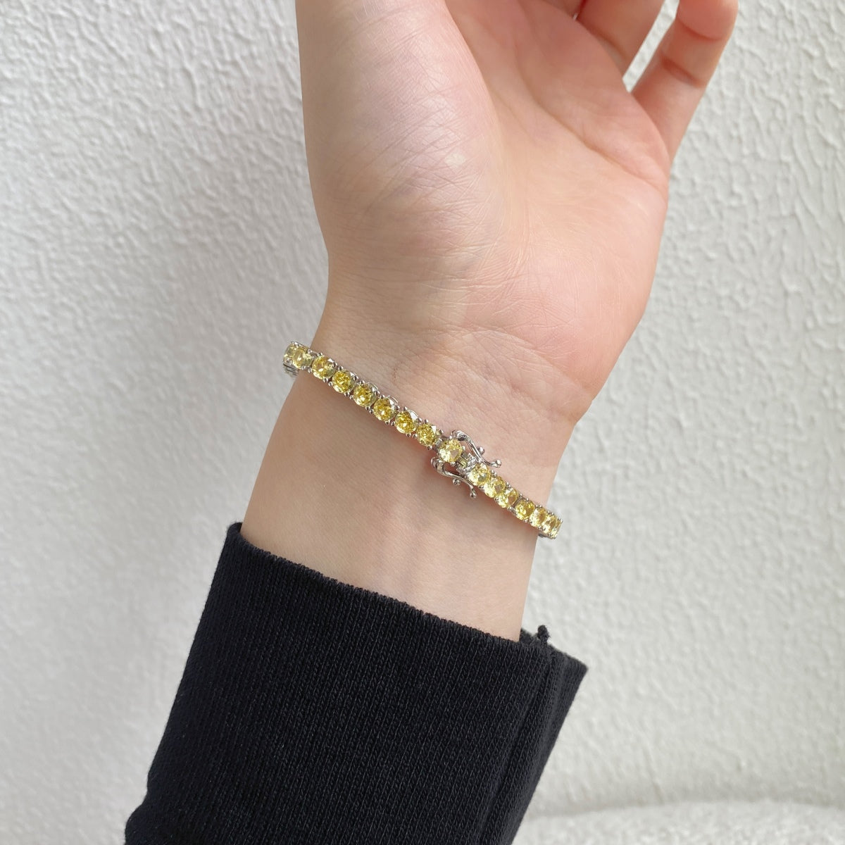[Joyas Regalia] Pulsera de tenis con corte redondo deslumbrante y ornamentada