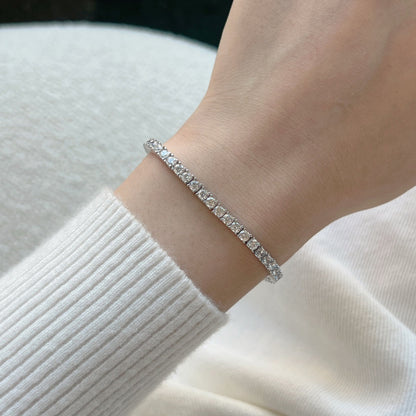 [Joyas Regalia] Delicada y encantadora pulsera de tenis de corte redondo