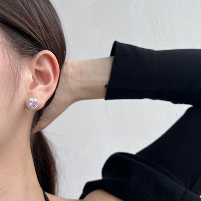 [Joyas Regalia] Pendientes deslumbrantes con forma de corazón