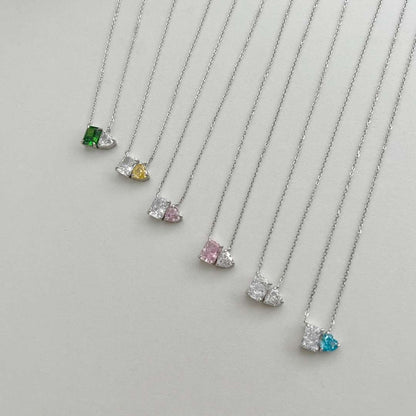 [Bijoux Regalia] Collier éblouissant en forme de carré et de cœur