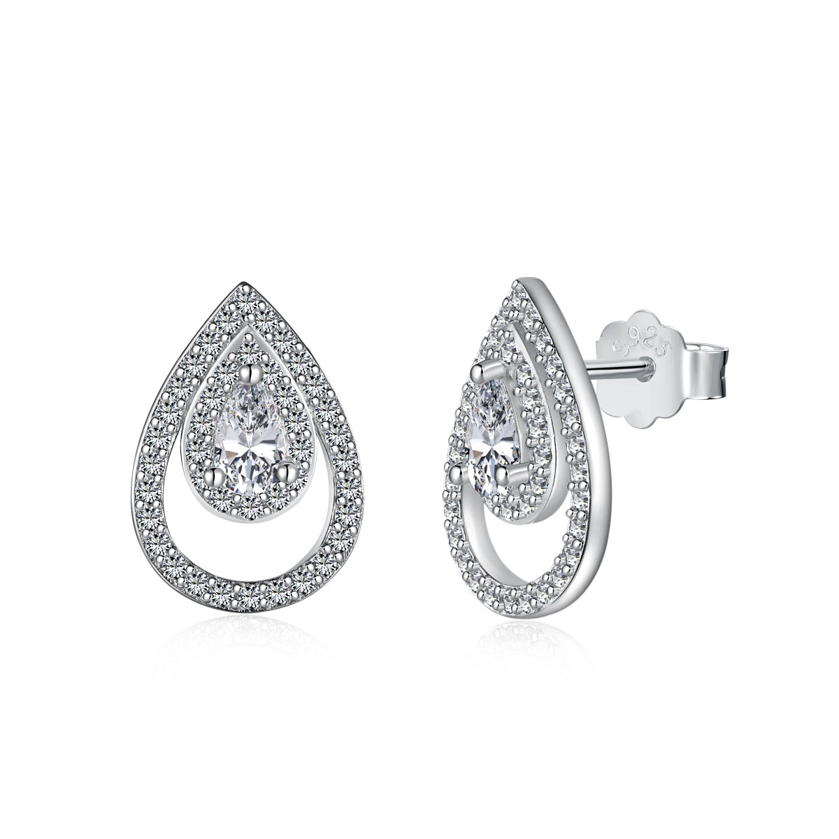 [Joyas Regalia] Pendientes diarios brillantes y delicados con forma de gota de agua