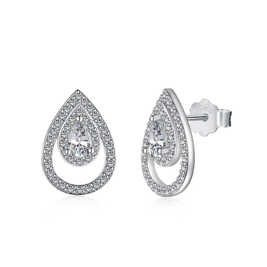[Joyas Regalia] Pendientes diarios brillantes y delicados con forma de gota de agua
