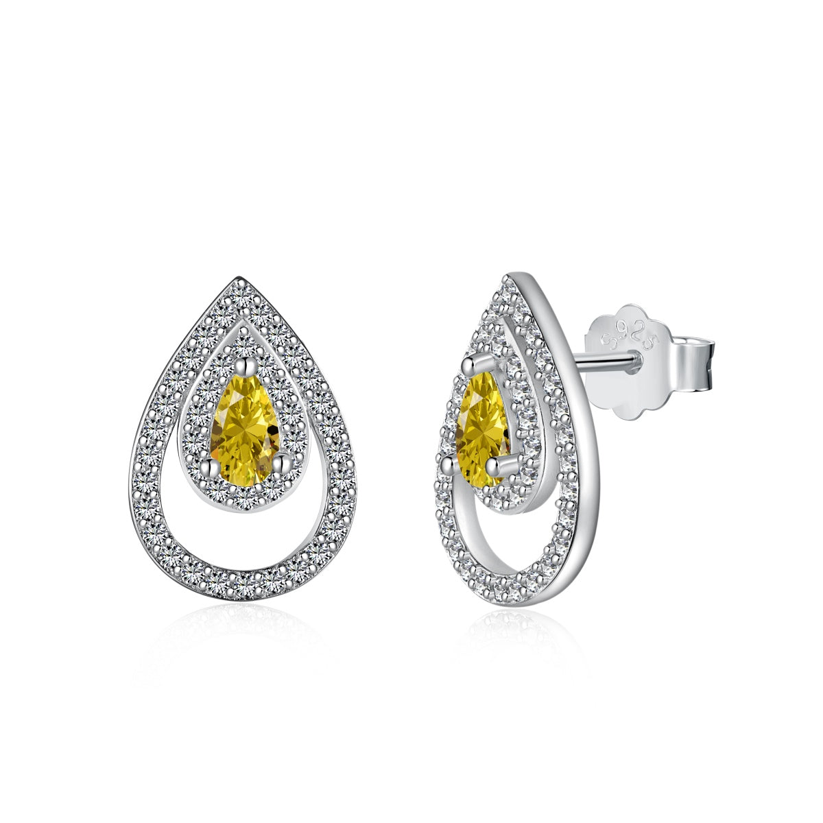 [Joyas Regalia] Pendientes diarios brillantes y delicados con forma de gota de agua