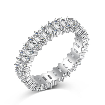[Regalia jewelry]Splashy Ornate Emerald Cut Cocktail Ring