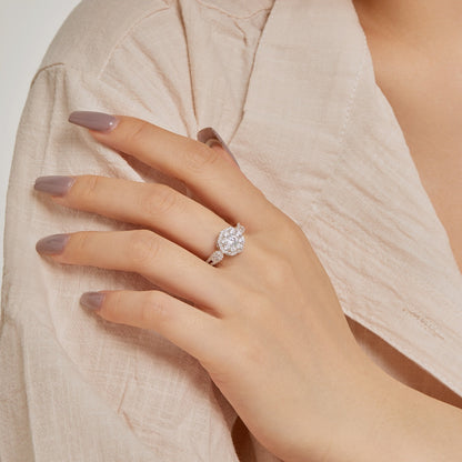 [Bijoux Regalia] Bague de mariage délicate et colorée en forme de fleur ronde coupée