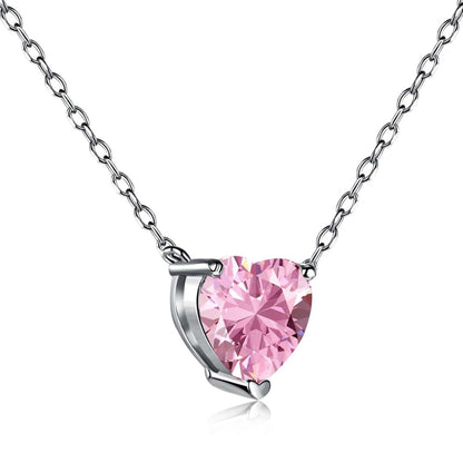 [Joyas Regalia] Collar con colgante de piedra principal en forma de corazón para clavícula