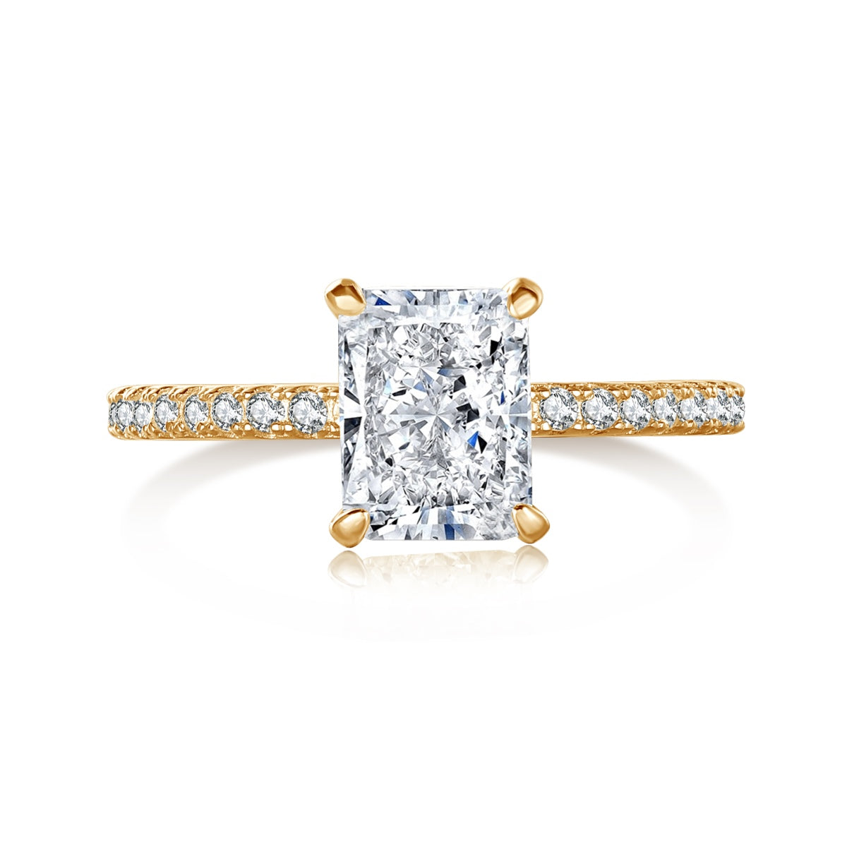 [Joyas Regalia] Anillo de fiesta de corte radiante y deslumbrante de 2.0 quilates