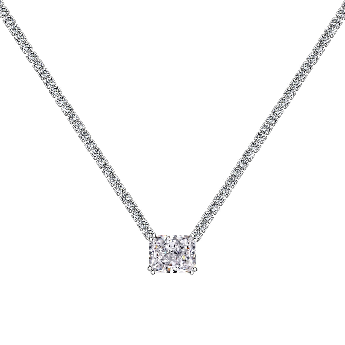 [Joyas Regalia] Elegante collar de corte radiante de 4,0 quilates