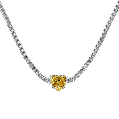 [Joyas Regalia] Collar de tenis brillante de 2,0 quilates con corte de corazón