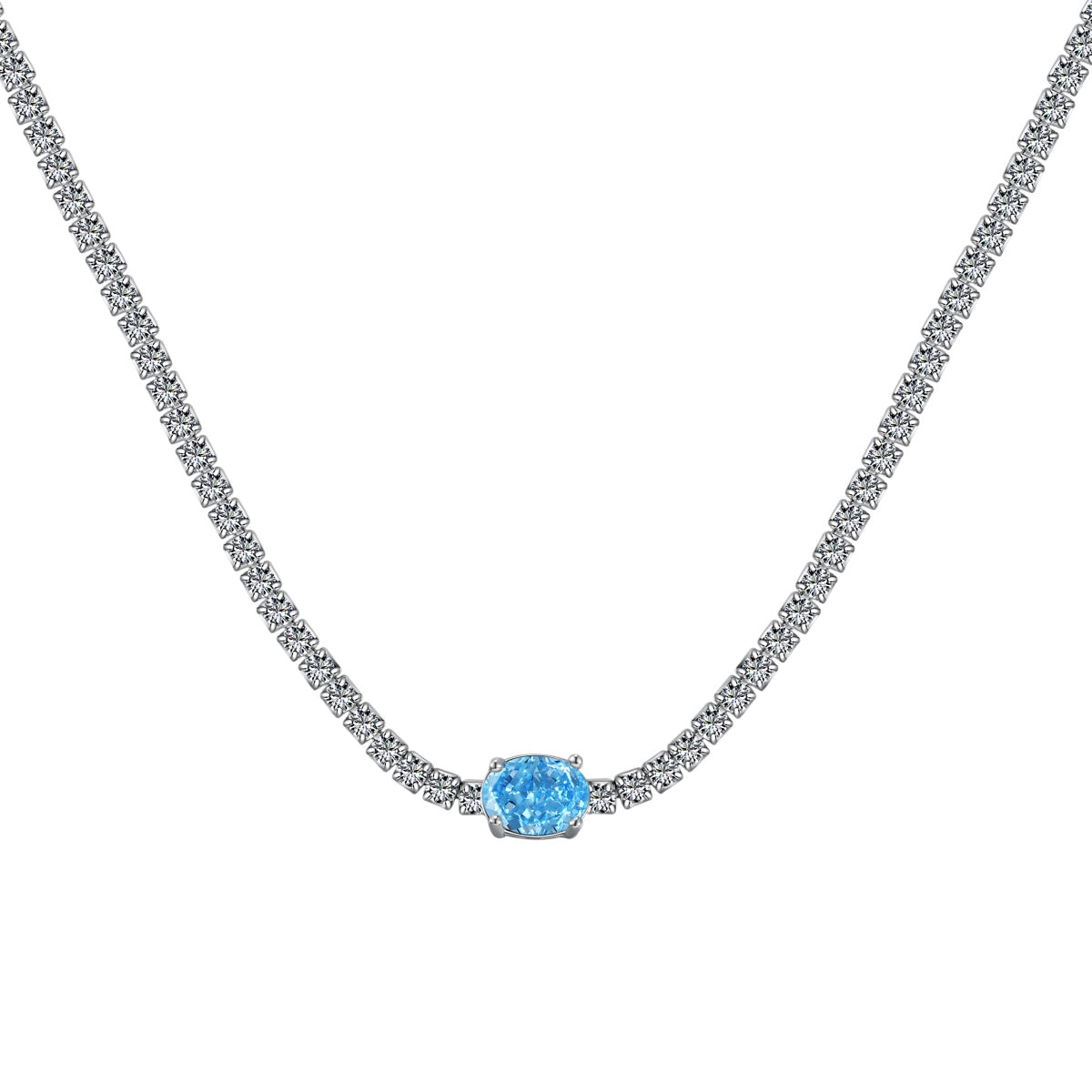 [Joyas Regalia] Collar de corte ovalado brillante de 1,0 quilates