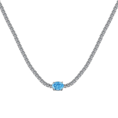 [Joyas Regalia] Collar de corte ovalado brillante de 1,0 quilates