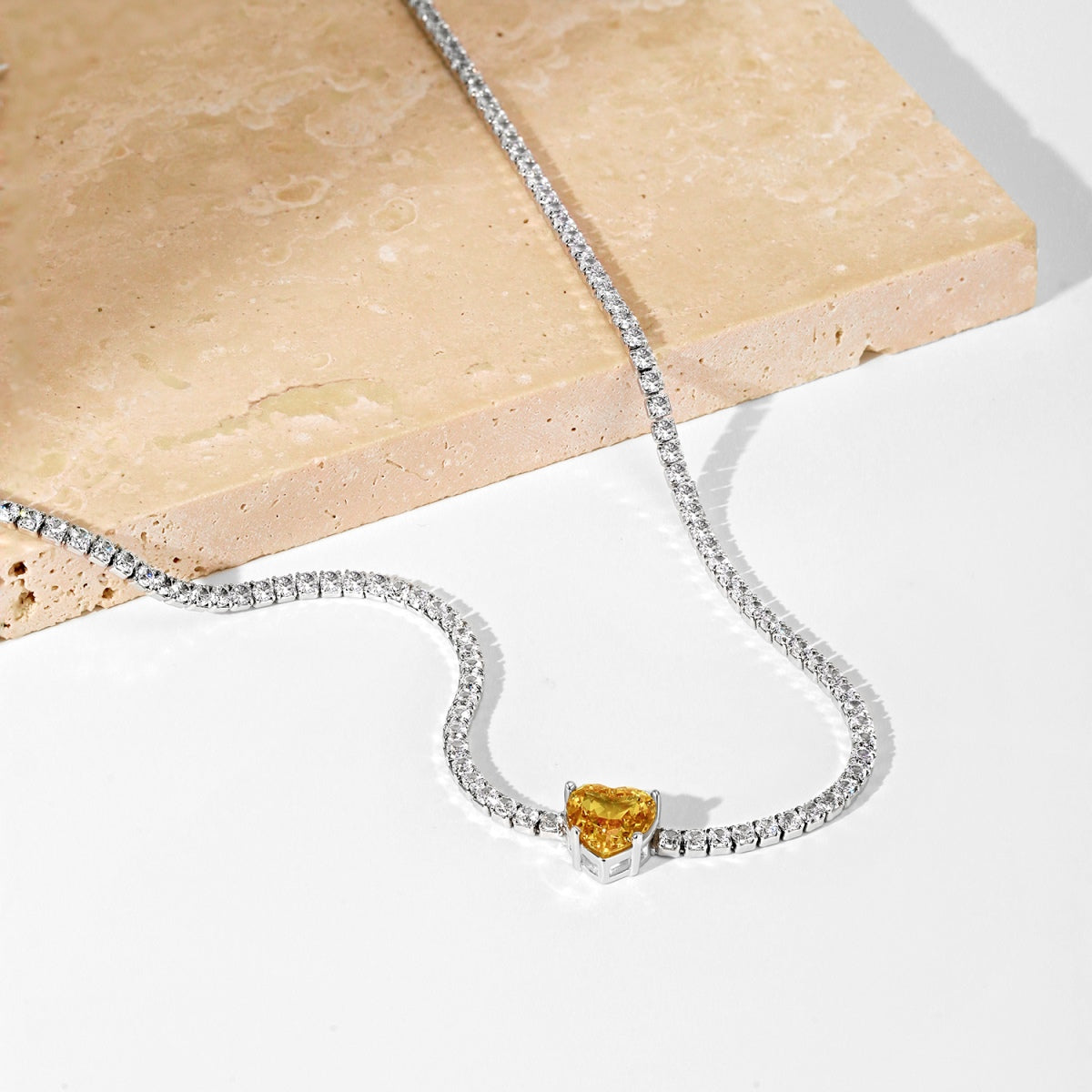 [Joyas Regalia] Collar de tenis brillante de 2,0 quilates con corte de corazón