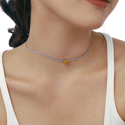 [Joyas Regalia] Collar de tenis brillante de 2,0 quilates con corte de corazón