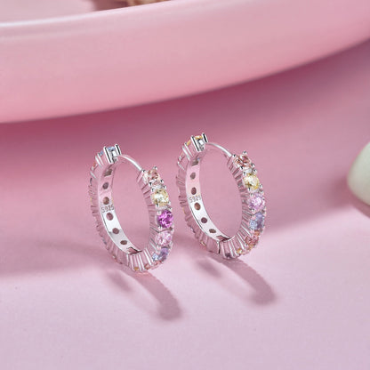 [Joyas Regalia] Pendientes de corte redondo de colores radiantes