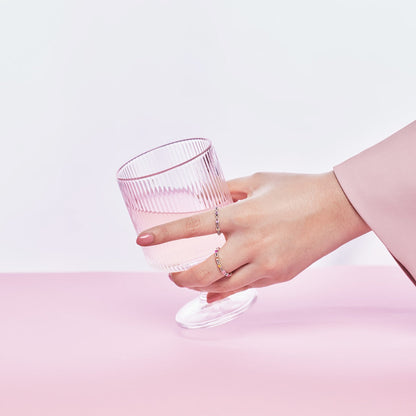 [Joyas Regalia] Anillo de tenis de corte redondo brillante y colorido