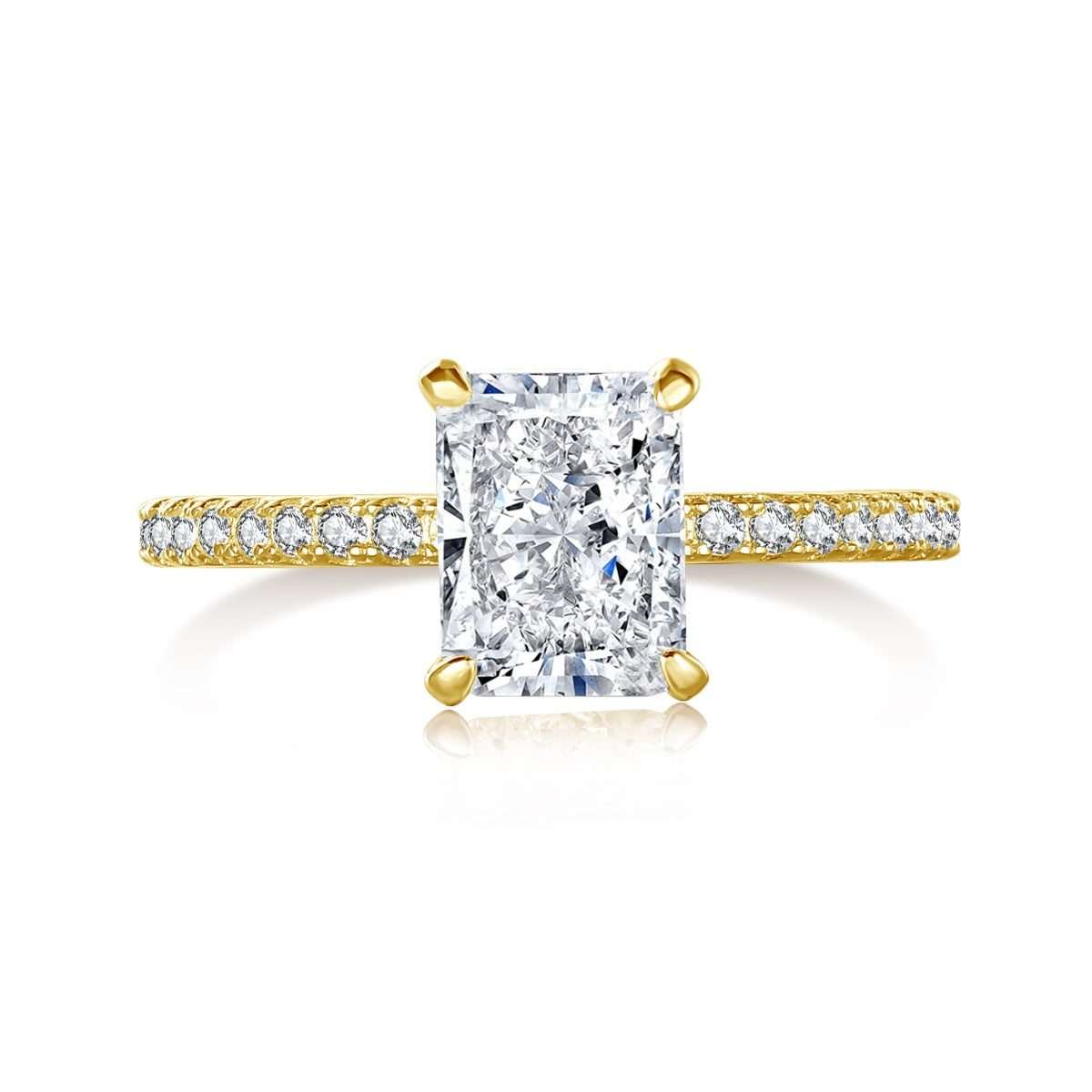 [Joyas Regalia] Anillo de fiesta de corte radiante y deslumbrante de 2.0 quilates