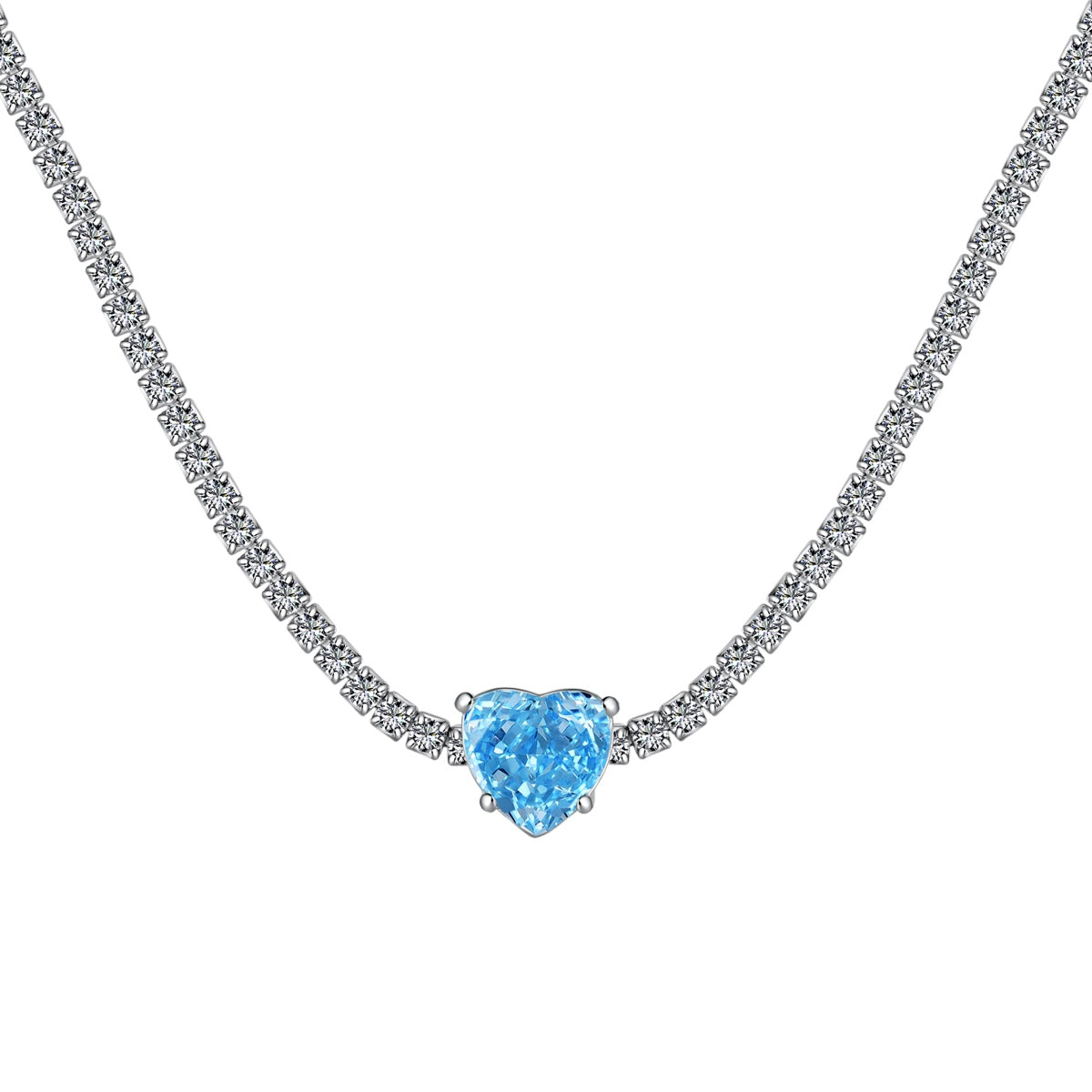 [Joyas Regalia] Collar de tenis brillante de 2,0 quilates con corte de corazón