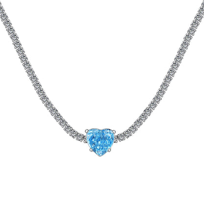 [Joyas Regalia] Collar de tenis brillante de 2,0 quilates con corte de corazón