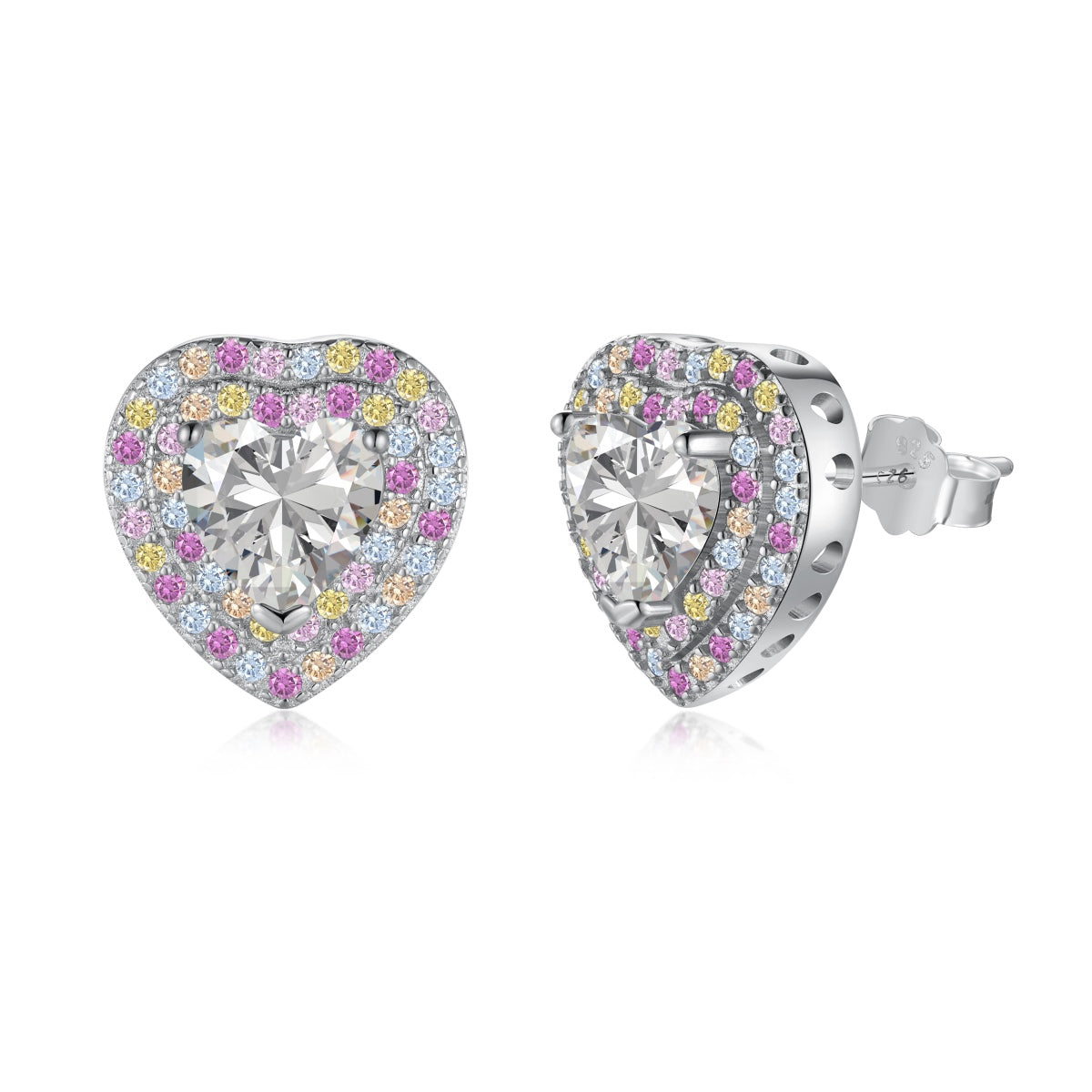 [Joyas Regalia] Pendientes deslumbrantes con forma de corazón