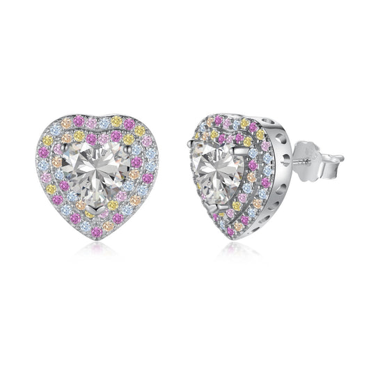 [Joyas Regalia] Pendientes deslumbrantes con forma de corazón