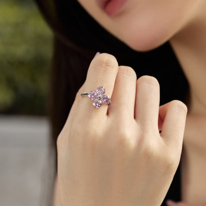 [Joyas Regalia] Anillo de trébol de cuatro hojas y estrella de ocho puntas
