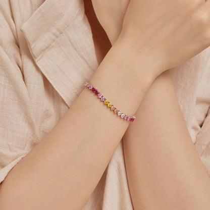 [Bijoux Regalia] Bracelet d'amoureux luxueux et coloré en forme de cœur romantique