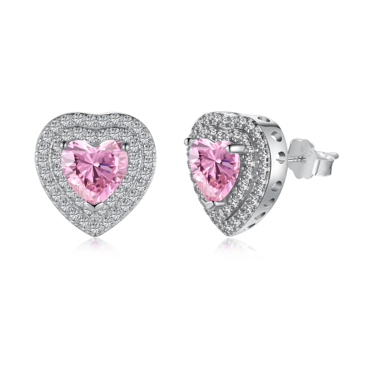 [Joyas Regalia] Pendientes deslumbrantes con forma de corazón
