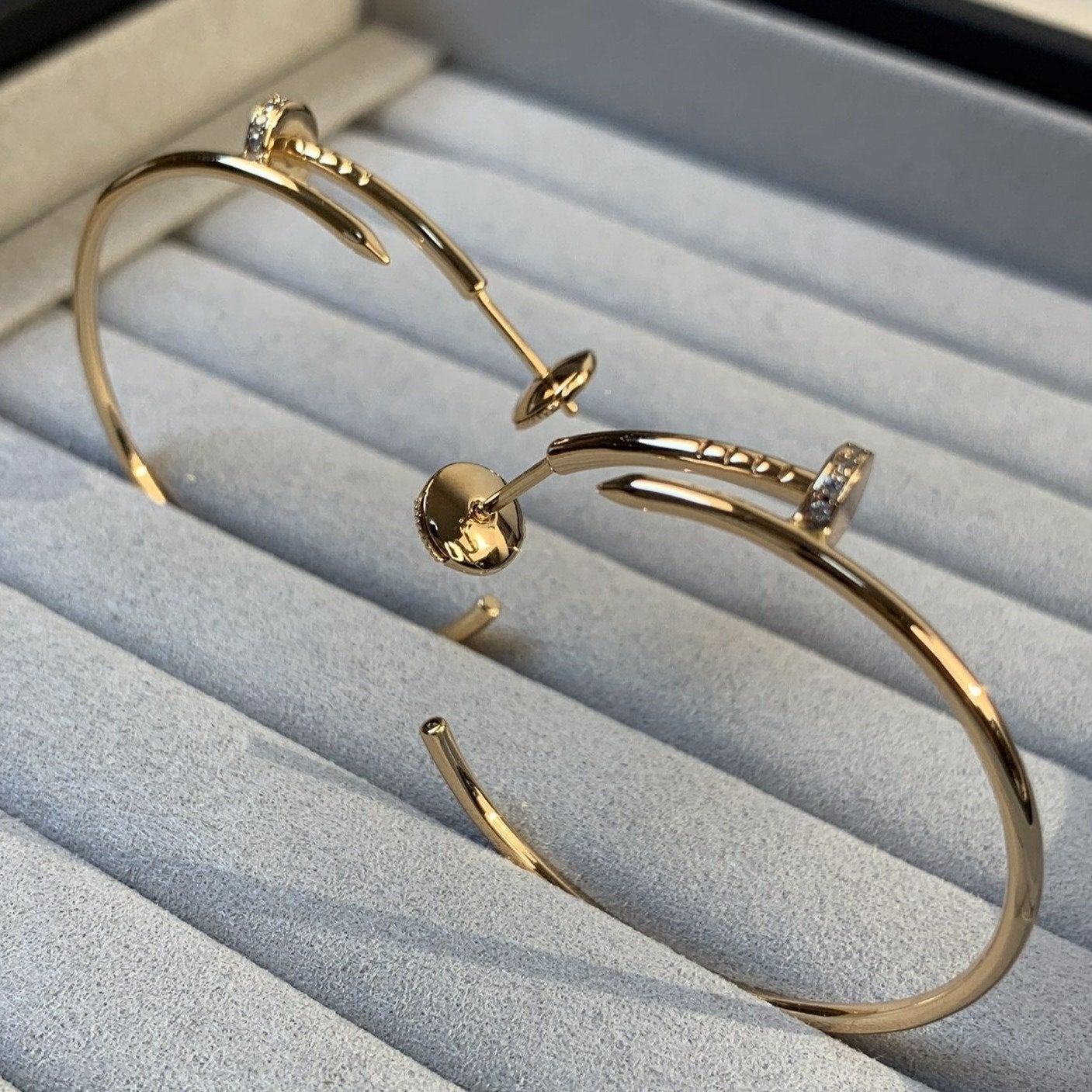 [Joyas Regalia]PENDIENTES JUSTE ORO DIAMANTES 1.8MM 