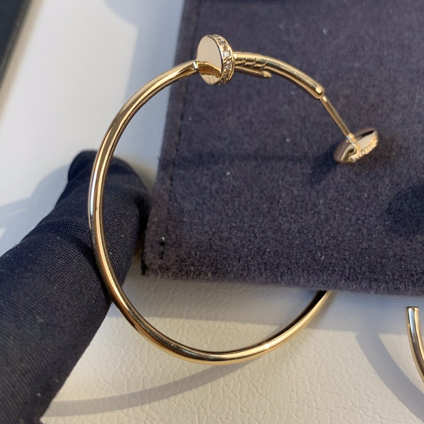 [Joyas Regalia]PENDIENTES JUSTE ORO DIAMANTES 1.8MM 