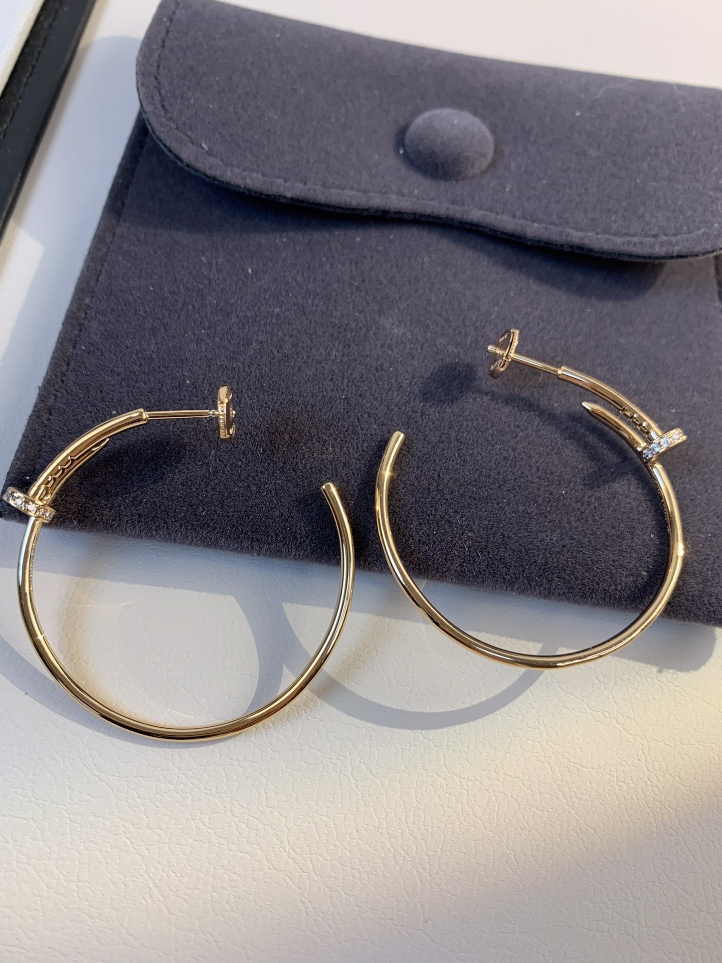 [Joyas Regalia]PENDIENTES JUSTE ORO DIAMANTES 1.8MM 