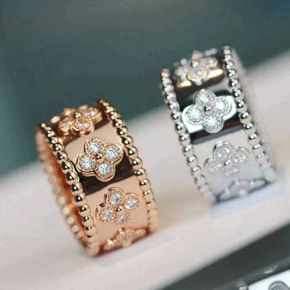 [Joyas Regalia] ANILLO CALEIDOSCOPIO DE TRÉBOL DE 10 MM