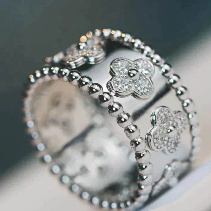 [Joyas Regalia] ANILLO CALEIDOSCOPIO DE TRÉBOL DE 10 MM