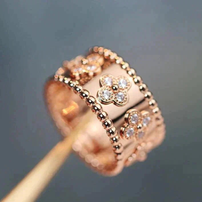 [Joyas Regalia] ANILLO CALEIDOSCOPIO DE TRÉBOL DE 10 MM
