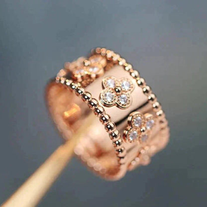 [Joyas Regalia] ANILLO CALEIDOSCOPIO DE TRÉBOL DE 10 MM