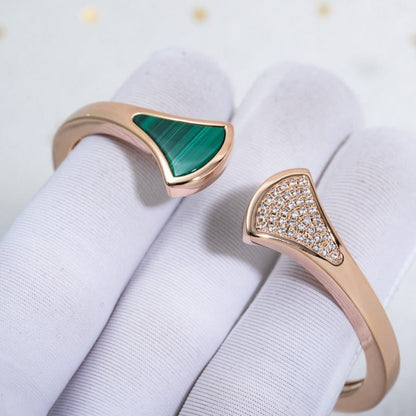 [Bijoux Regalia]BRACELET DREAM OUVERT MALACHITE OR ROSE