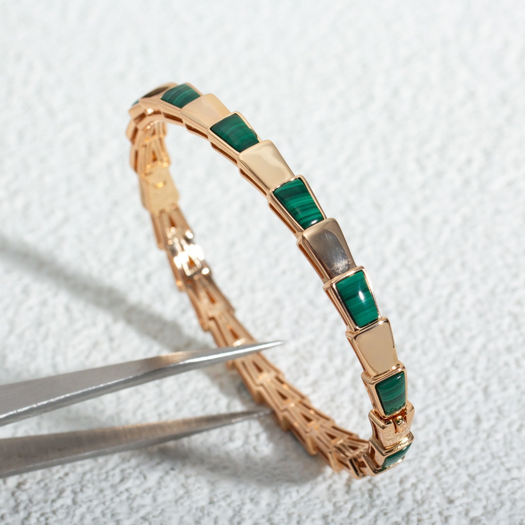 [Bijoux Regalia]BRACELET SERPENTI OR ROSE MALACHITE 