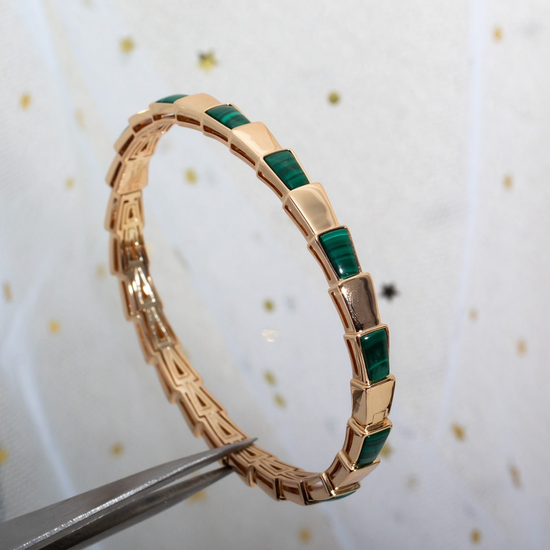 [Bijoux Regalia]BRACELET SERPENTI OR ROSE MALACHITE 