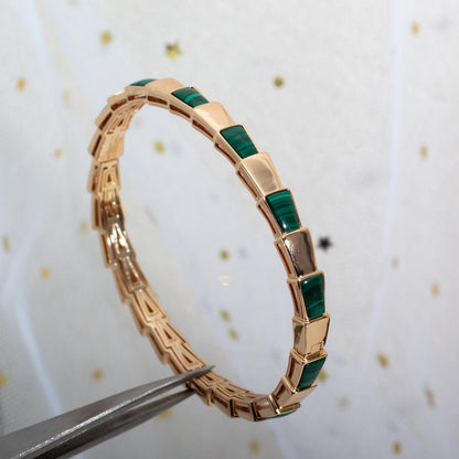 [Bijoux Regalia]BRACELET SERPENTI OR ROSE MALACHITE 