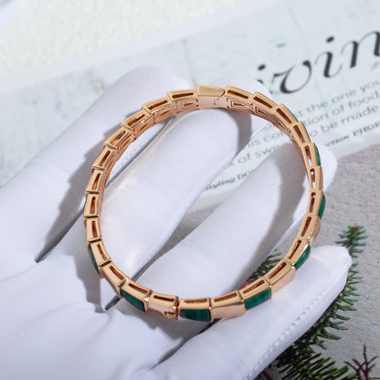 [Bijoux Regalia]BRACELET SERPENTI OR ROSE MALACHITE 
