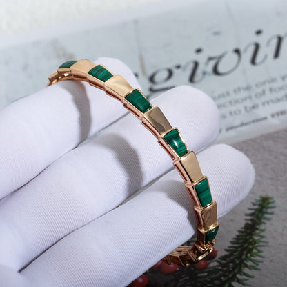 [Bijoux Regalia]BRACELET SERPENTI OR ROSE MALACHITE 